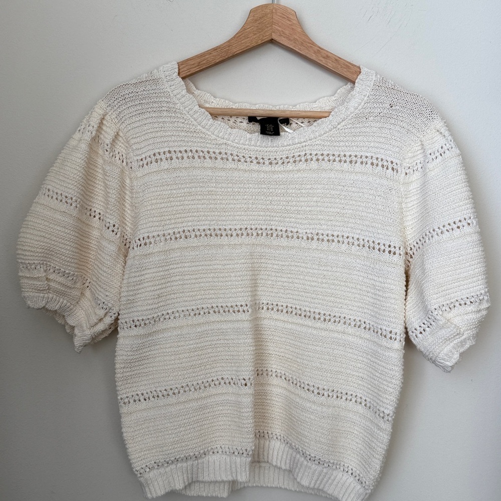 House of Harlow 1960 Cream Knit Top Size M